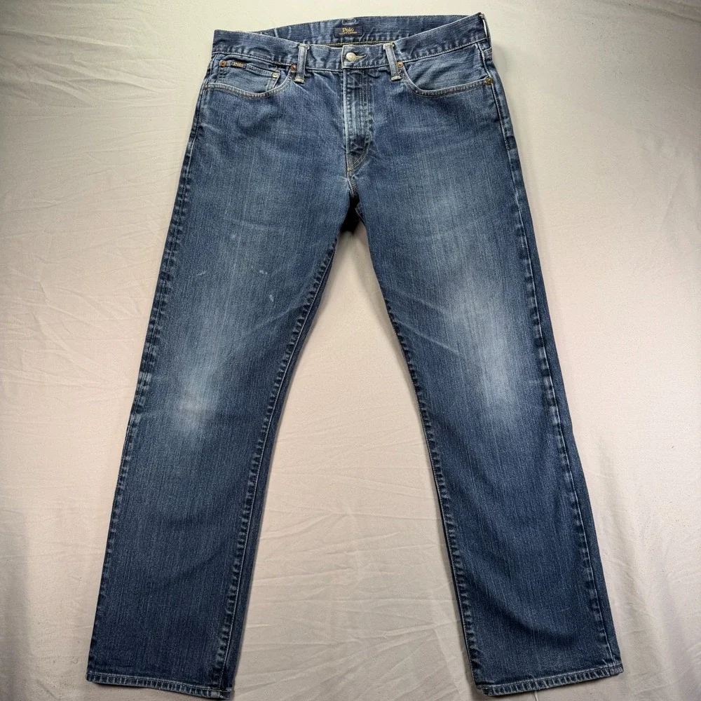 Polo Ralph Lauren Jeans Mens 35x32 Classic Fit Denim Straight Leg Wallet Fade